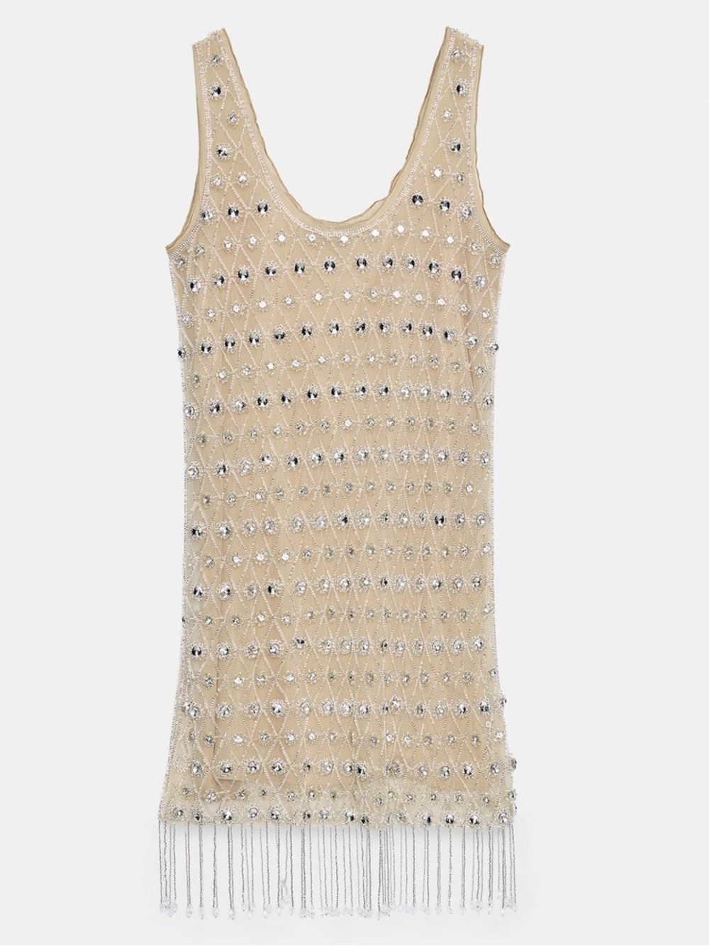 JEWEL BEADED SHORT DRESS
(damaged, missing one jewel on the left shoulder) - Picture 5 of 12